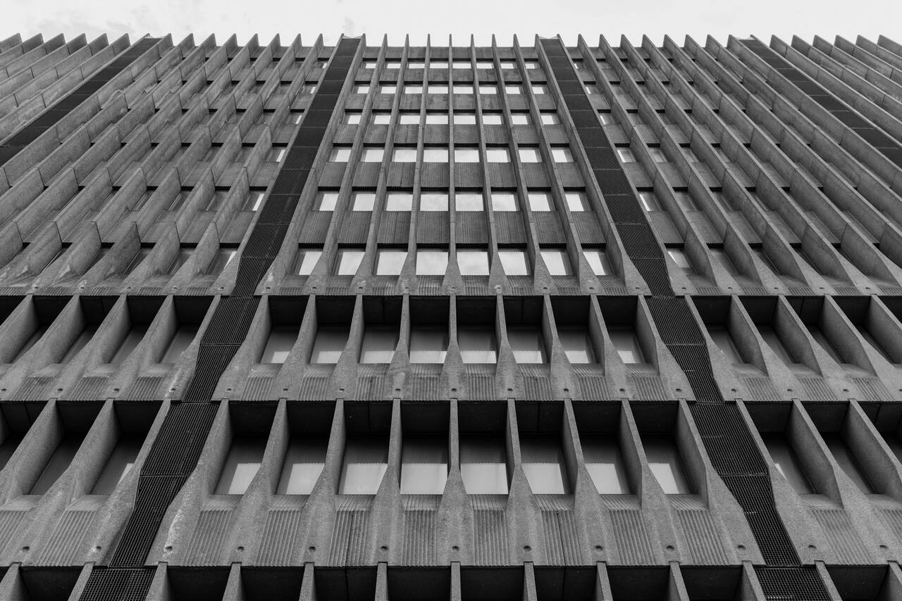 Concrete facade of a modern building